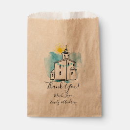 Aquarellkirche mit Kreuzsteeple Vielen Dank Geschenktütchen