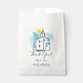 Aquarellkirche mit Kreuzsteeple Vielen Dank Geschenktütchen
