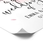 Aquarellkirsche Blossom Rosa Blumenschild Poster (Ecke)