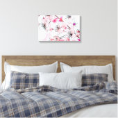 Aquarellkirsche Blüten Frühlingsdarstellung Leinwanddruck (Insitu (Schlafzimmer))