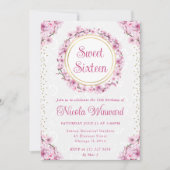 Aquarellkirsche Blüten Süß 16 Einladung (Vorderseite)