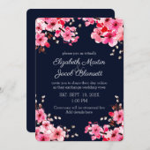 Aquarellkirsche Blüten Virtual Wedding Einladung (Vorne/Hinten)