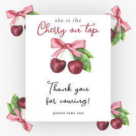 Aquarellkirschen Babydusche - Danke Poster