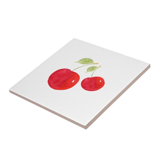 Aquarellkirschen Fliese (Seite)