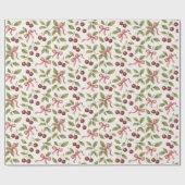 Aquarellkirschen mit Bow - Elegantes Obst Geschenkpapier (Flach)