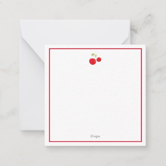 Aquarellkirschen Mitteilungskarte (Vorderseite)