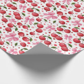 Aquarellkirschen und Bogen Geschenkpapier (Ecke)