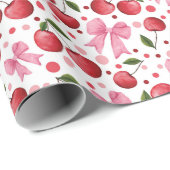Aquarellkirschen und Bogen Geschenkpapier (Rolleneckpunkt)