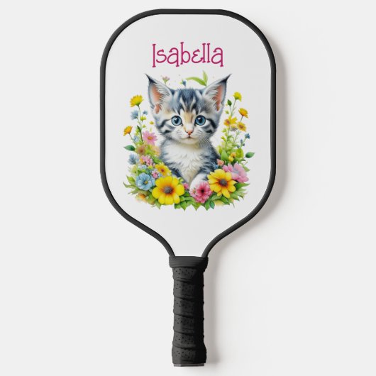 Aquarellkite Blume Personalisiert Pickleball Schläger (Vorderseite)