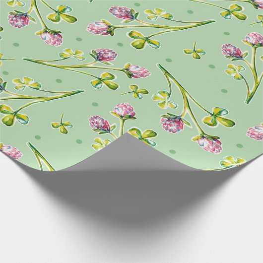 Aquarellklee Geschenkpapier (Ecke)