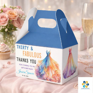 Aquarellkleid 30. Geburtstag Elegant & Weiblich Geschenkschachtel