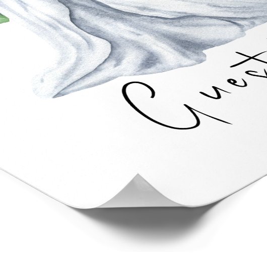 Aquarellkleid mit Blume - Gästebuch (Ecke)