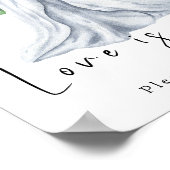 Aquarellkleid mit Blume - Liebe ist süß Poster (Ecke)