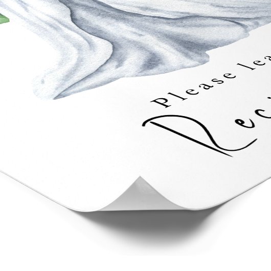 Aquarellkleid mit Blume - Rezeptkarten Poster (Ecke)