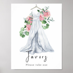 Aquarellkleid mit Blumen - Favoriten Poster