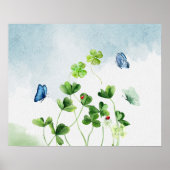 Aquarellkleidung und Schmetterlinge Poster (Vorne)