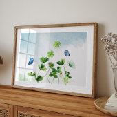 Aquarellkleidung und Schmetterlinge Poster