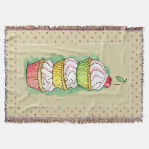 Aquarellkleine kuchen. Küchenillustration Decke