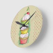 Aquarellkleine kuchen. Küchenillustration Runde Wanduhr (Winkel)
