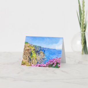 Aquarellklippen von Moher, Irland Danke Karte