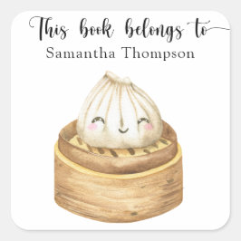 Aquarellknödel - dieses Buch gehört Quadratischer Aufkleber