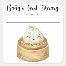 Aquarellknödel - Kinderbibliothek Quadratischer Aufkleber