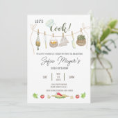 Aquarellkochen Koch Geburtstagsparty Einladung (Stehend Vorderseite)