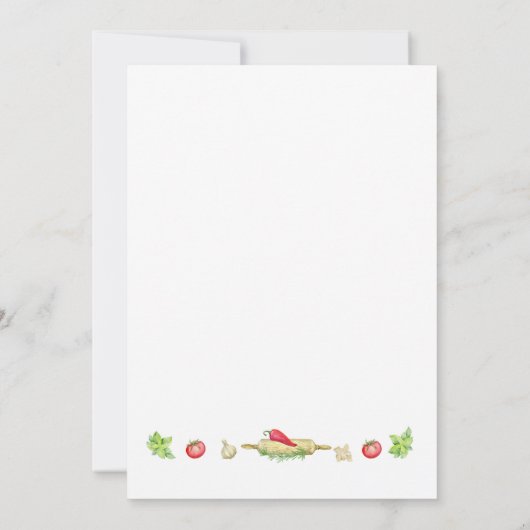 Aquarellkochen Koch Geburtstagsparty Einladung (Rückseite)