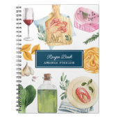 Aquarellkochen Personalisierter Name Rezept Buch (Vorderseite)