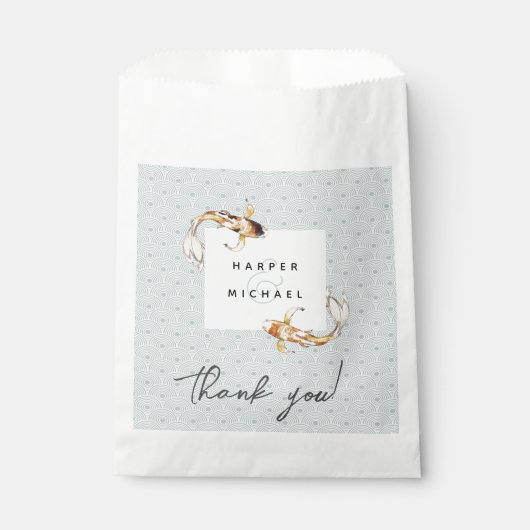 Aquarellkoi-Gastgeschenk Hochzeit Geschenktütchen (Vorderseite)