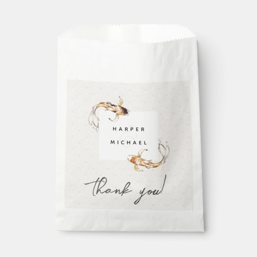 Aquarellkoi-Gastgeschenk Hochzeit Geschenktütchen (Vorderseite)