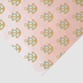 Aquarellkor und Sprinkled Gold Stars Coral Seidenpapier (Ausschnitt)