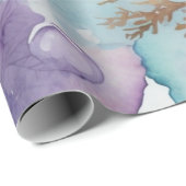 Aquarellkoralle Luxus Lila Tone Geschenkpapier (Rolleneckpunkt)