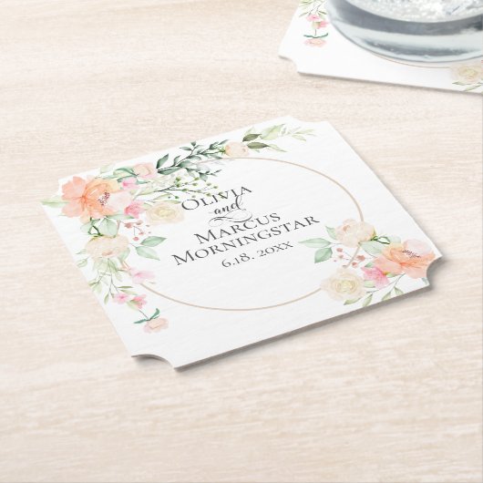 Aquarellkorallen Elfenbeinblüten und Foliage Untersetzer (angewinkelt)