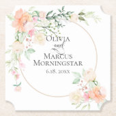 Aquarellkorallen Elfenbeinblüten und Foliage Untersetzer (Vorderseite)