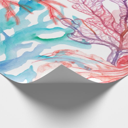 Aquarellkorallen Nahtloses Muster mit dem Untertei Geschenkpapier (Ecke)