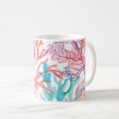 Aquarellkorallen Nahtloses Muster mit dem Untertei Kaffeetasse (VorderseiteRechts)