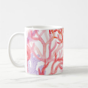Aquarellkorallen Nahtloses Muster mit dem Untertei Kaffeetasse