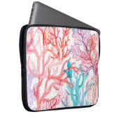 Aquarellkorallen Nahtloses Muster mit dem Untertei Laptopschutzhülle (Vorne Rechts)