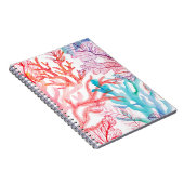 Aquarellkorallen Nahtloses Muster mit dem Untertei Notizblock (Rechte Seite)