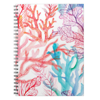 Aquarellkorallen Nahtloses Muster mit dem Untertei Notizblock