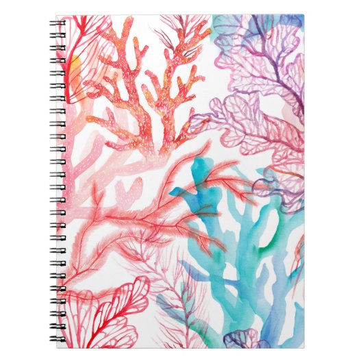 Aquarellkorallen Nahtloses Muster mit dem Untertei Notizblock (Vorderseite)
