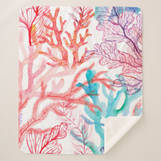 Aquarellkorallen Nahtloses Muster mit dem Untertei Sherpadecke