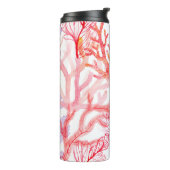 Aquarellkorallen Nahtloses Muster mit dem Untertei Thermosbecher (Nach links gedreht)