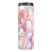 Aquarellkorallen Nahtloses Muster mit dem Untertei Thermosbecher (Rückseite)