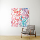 Aquarellkorallen Nahtloses Muster mit dem Untertei Wandteppich (Beispiel)