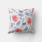 Aquarellkorallen und Marineflocken Kissen (Rückseite)