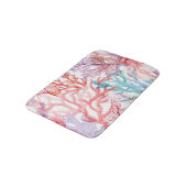 Aquarellkorallen: Unterwasser-Weltmuster. Badematte (Schrägansicht)