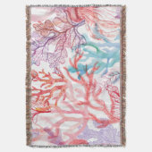 Aquarellkorallen: Unterwasser-Weltmuster. Decke (Vorderseite Vertikal)