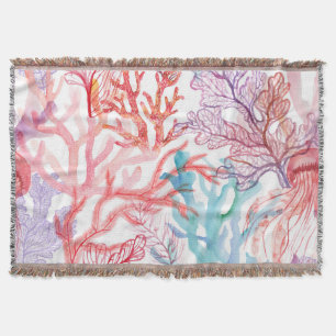 Aquarellkorallen: Unterwasser-Weltmuster. Decke